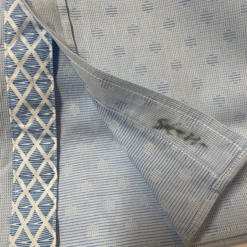 Ted Baker Endurance Light Blue Geometric Button Down Shirt size 16‎ - Picture 12 of 14